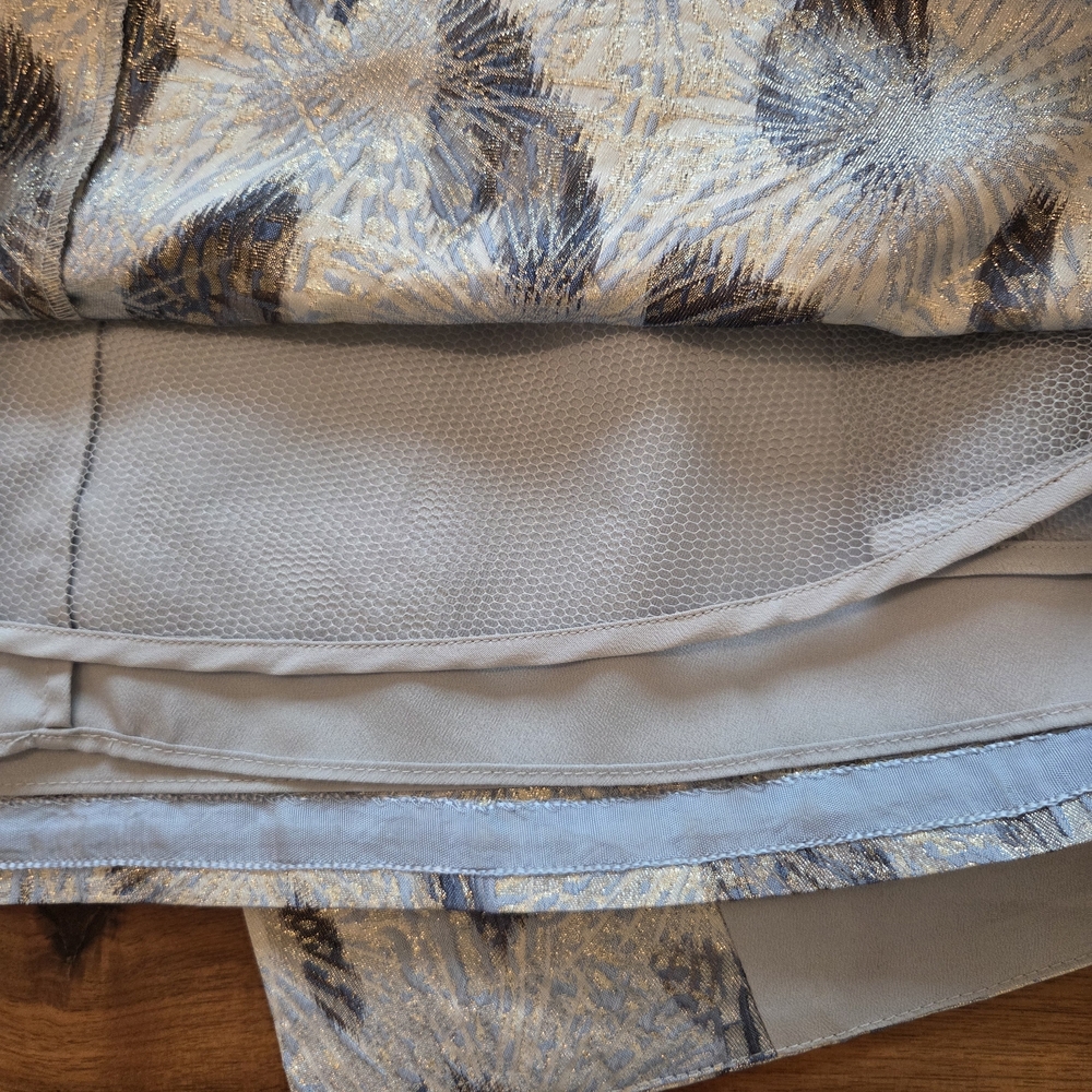 BCBGMAXAZRIA Metallic Jacquard Strapless Mini Dress, Haze Combo Print, Size 8 - Picture 12 of 12